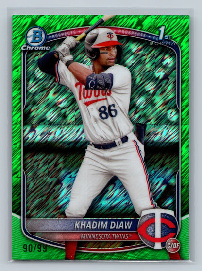 Khadim Diaw 2025 Bowman Chrome 1st Green Shimmer Refractor /99 #BCP-77 Twins