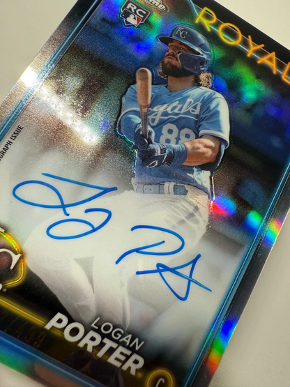 Logan Porter 2024 Topps Chrome Refractor RC /499 #RA-LP Royals