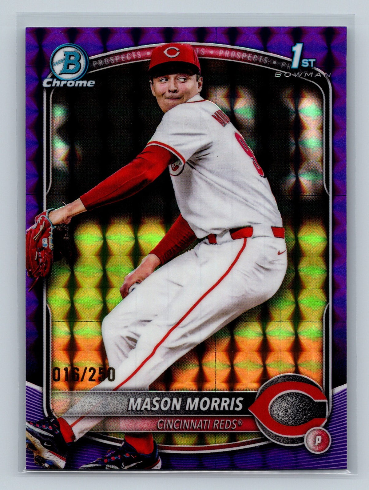 Mason Morris 2025 Bowman Draft Chrome 1st Purple Geometric Refractor /250