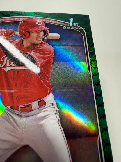 Esmith Pineda 2025 Bowman Chrome 1st Green Reptilian Refractor /99 #BCP-37 Reds