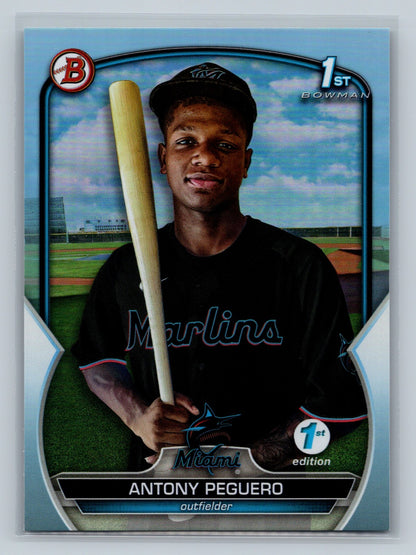 Antony Peguero 2023 Bowman 1st Edition Paper Sky Blue Foil #BPPF-62 Marlins