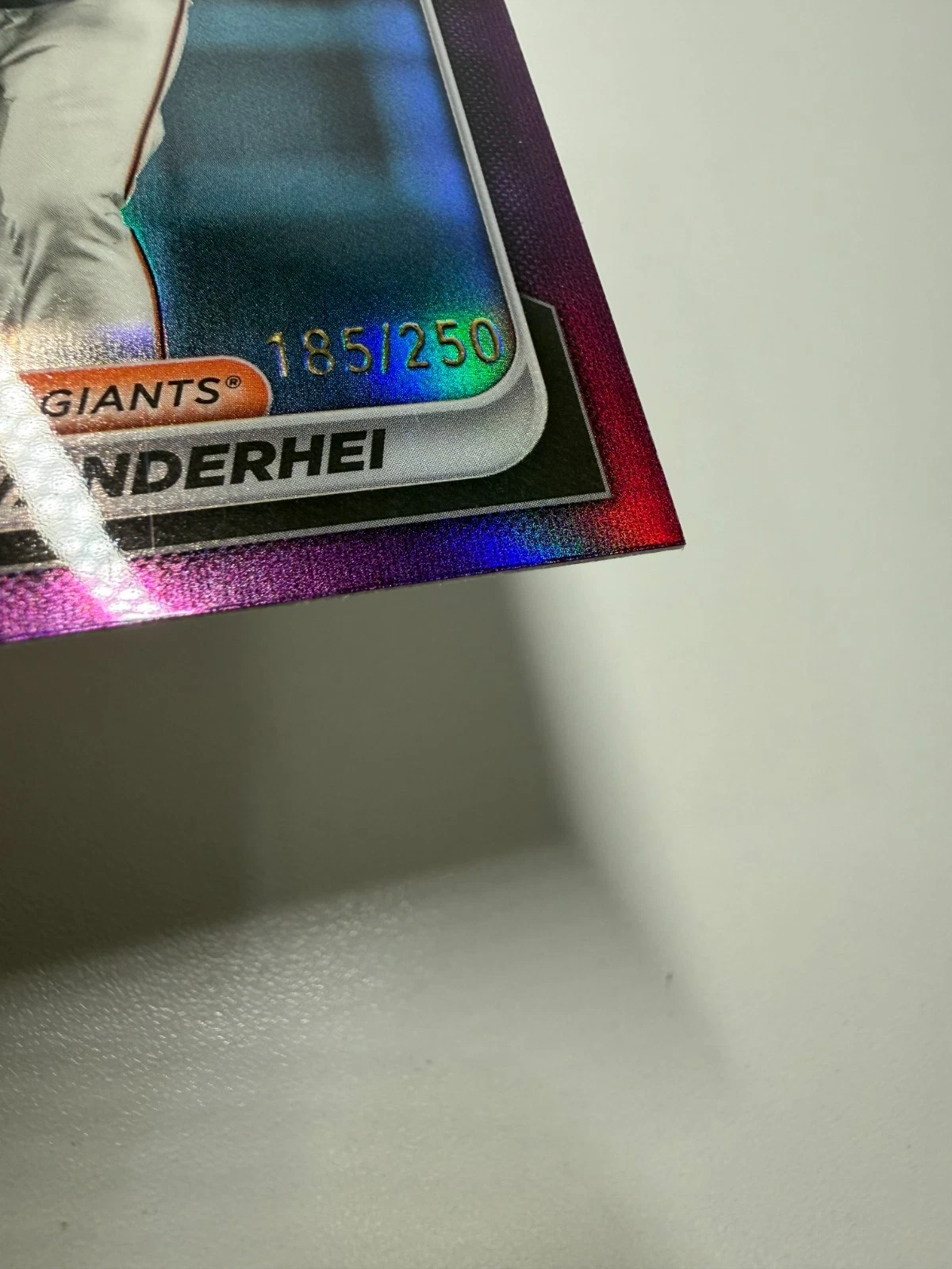Ryan Vanderhei 2024 Bowman Chrome 1st Purple Refractor /250 #BCP-15 Giants