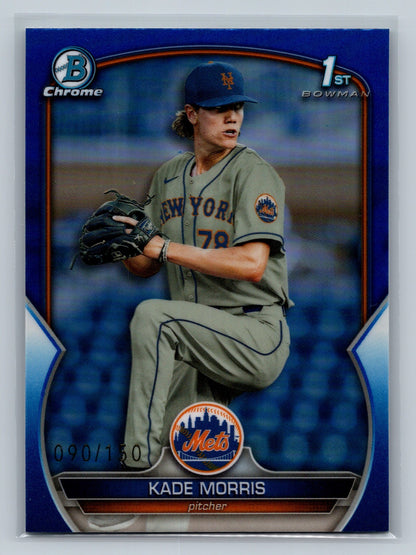 Kade Morris 2023 Bowman Draft Chrome 1st Blue Refractor /150 #BDC-86 Mets