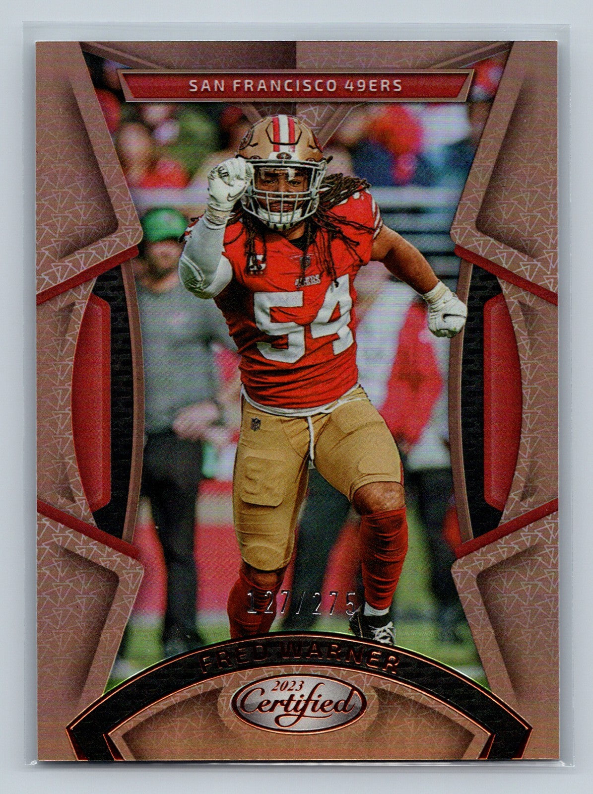 Fred Warner 2023 Panini Certified Mirror Bronze /275 #82 49ERS