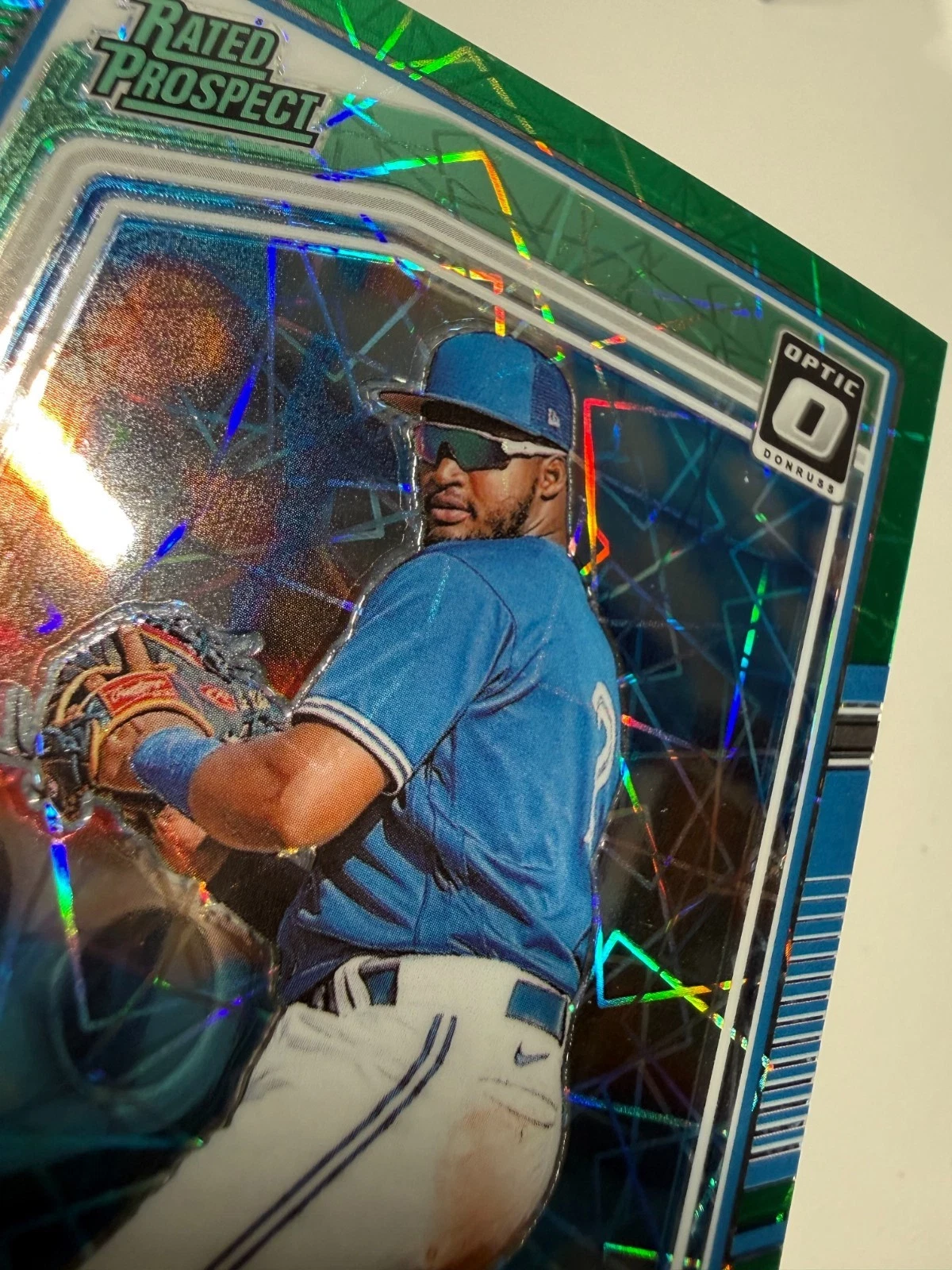 Orelvis Martinez 2024 Panini Donruss Rated Prospect Green Lazer Prizm /149 #180