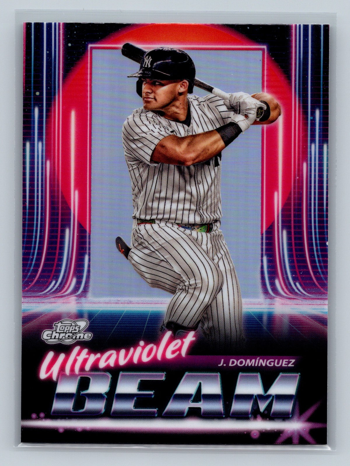 Jasson Dominguez 2025 Topps Chrome Cosmic Ultraviolet Beam #UB-16 Yankees