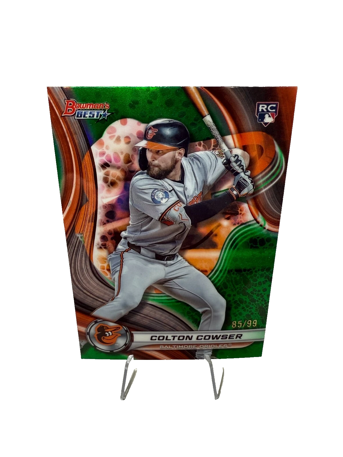Colton Cowser 2024 Bowmans Best Green Refractor RC /99 #10 Orioles