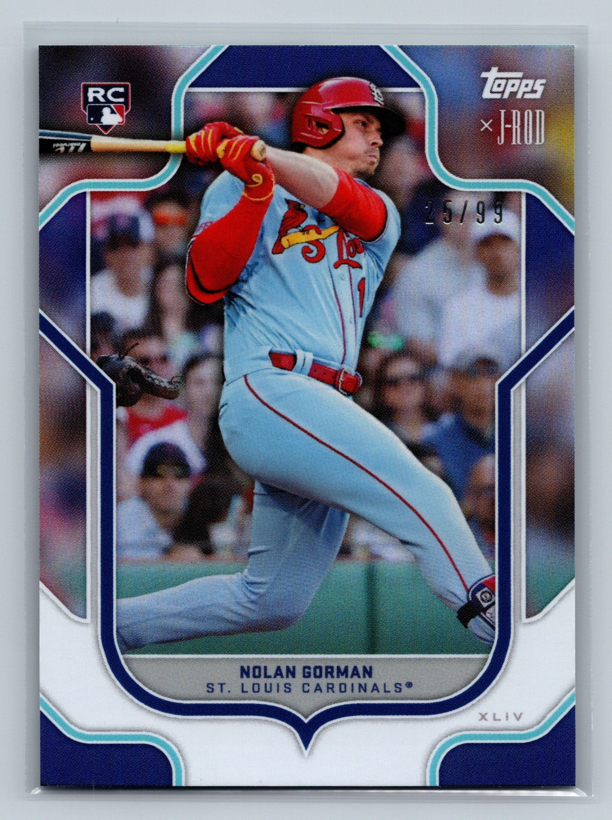 Nolan Gorman 2023 Topps X J-Rod Rainbow Foil RC /99 #66 Cardinals