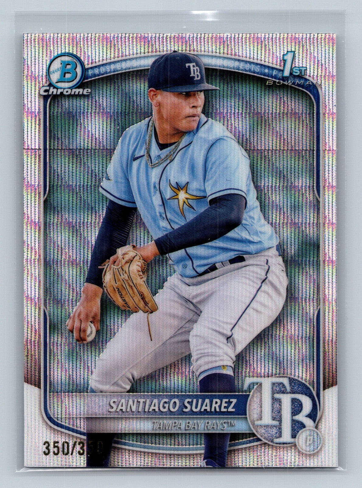 Santiago Suarez 2025 Bowman Chrome 1st Wave Refractor /350 #BCP-142 Rays