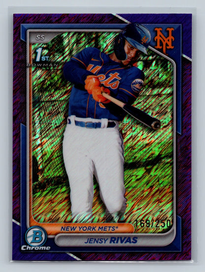 Jensy Rivas 2024 Bowman Chrome 1st Purple Shimmer Refractor /250 #BCP-251 Mets