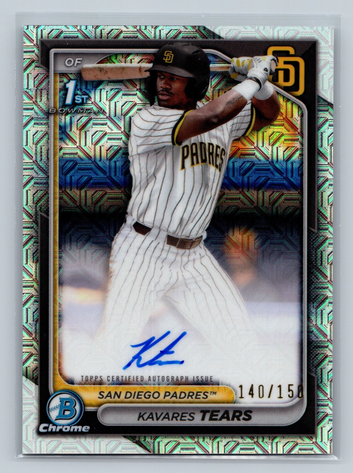 Kavares Tears 2024 Bowman Chrome 1st HTA Choice Refractor Auto /150 #CPA-KT