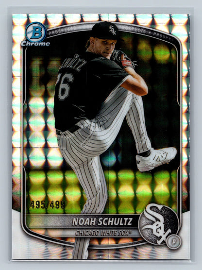 Noah Schultz 2025 Bowman Chrome Prospects Geometric Refractor /499 #BCP-177