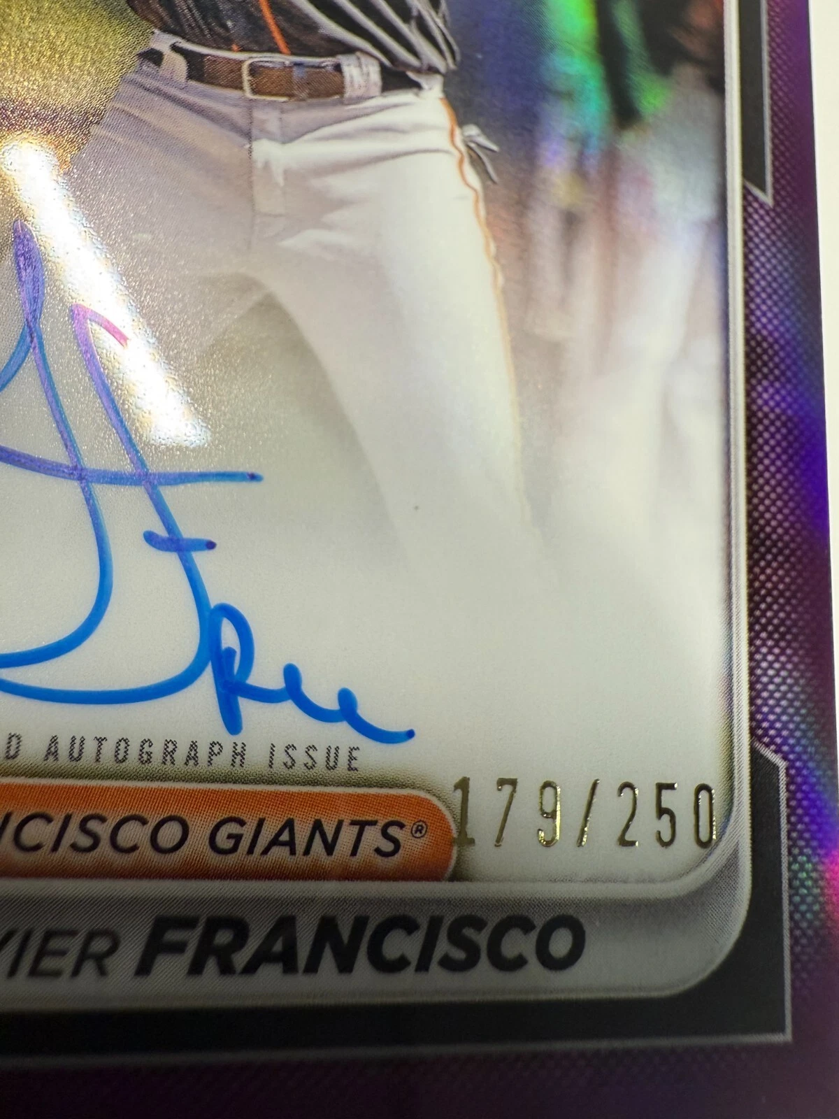 Javier Francisco 2024 Bowman Chrome 1st Purple Refractor Auto /250 #CPA-JFA