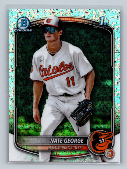 Nate George 2025 Bowman Chrome 1st Mini Diamond Refractor #BCP-184 Orioles