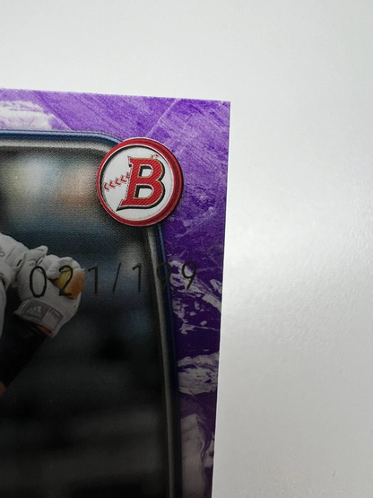Oswald Peraza 2023 Bowman Purple Pattern RC /199 #70 Yankees