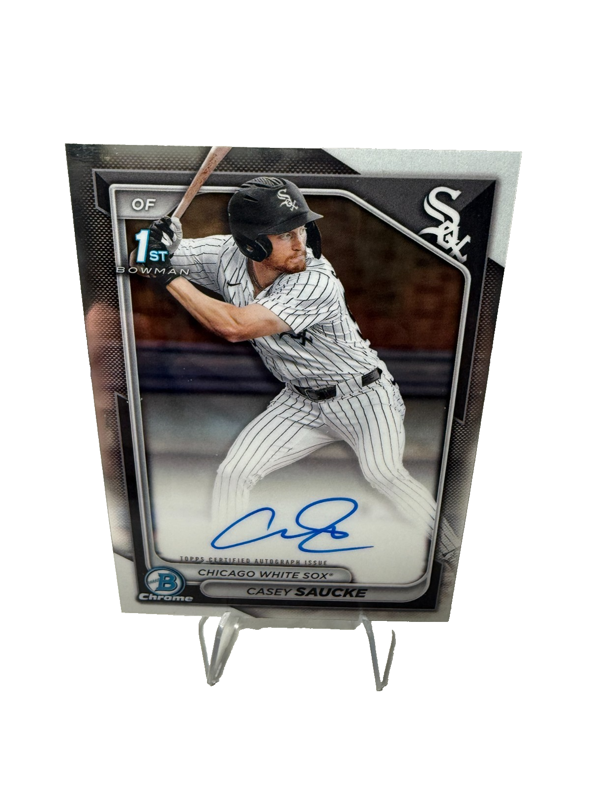 Casey Saucke 2024 Bowman Chrome 1st Auto #CDA-CS White Sox