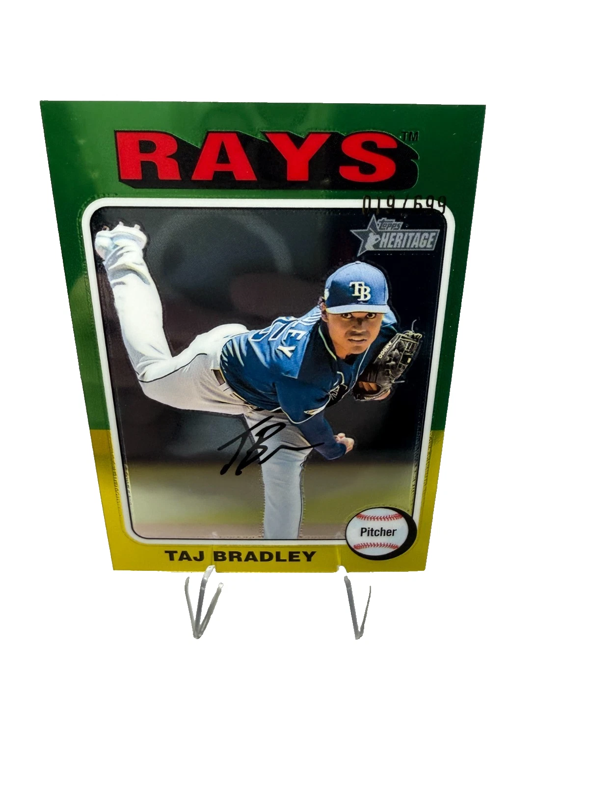 Taj Bradley 2024 Topps Heritage Chrome /699 #141 Rays
