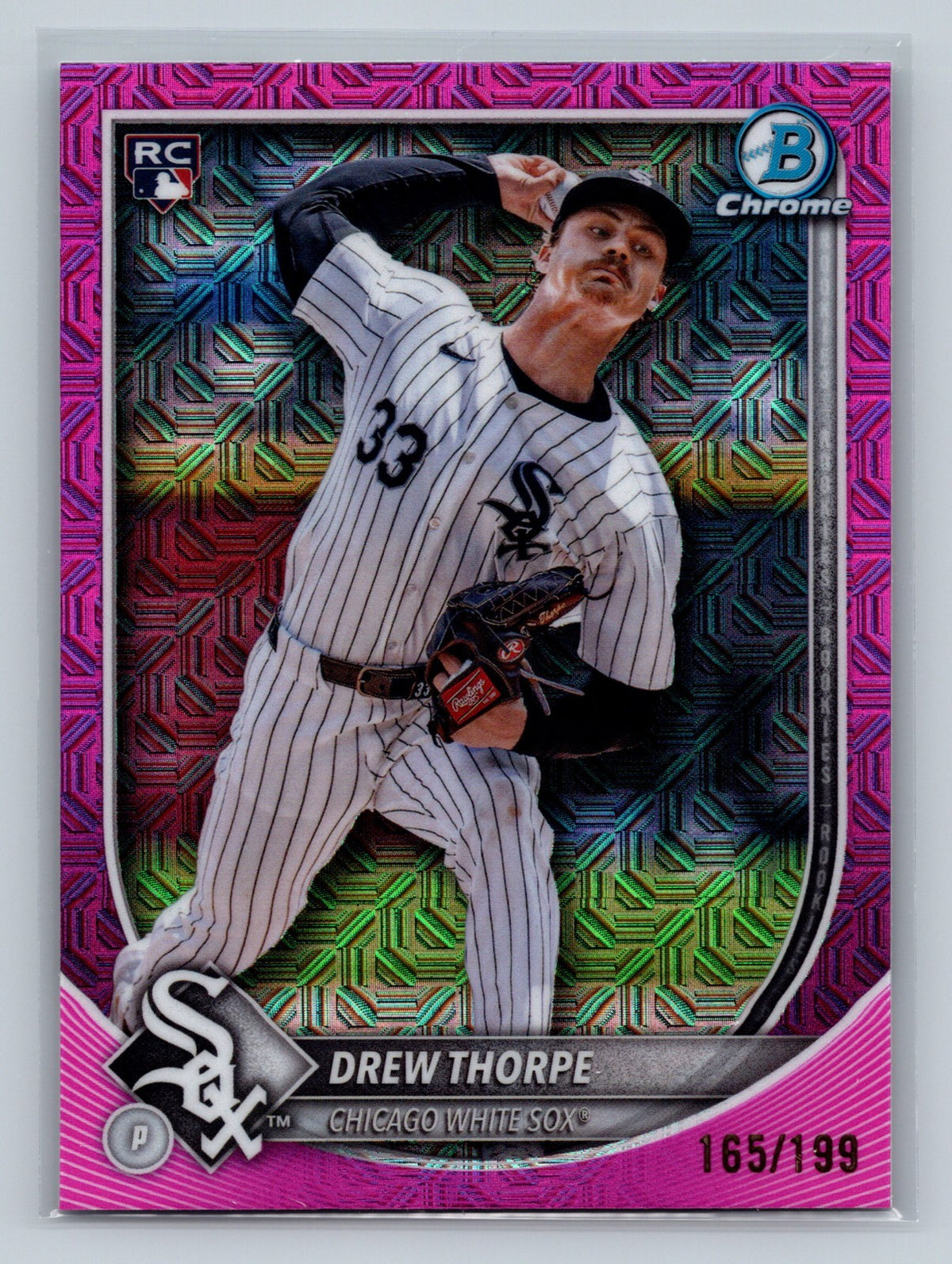 Drew Thorpe 2025 Bowman Chrome Pink Mojo Refractor RC /199 #8 White Sox