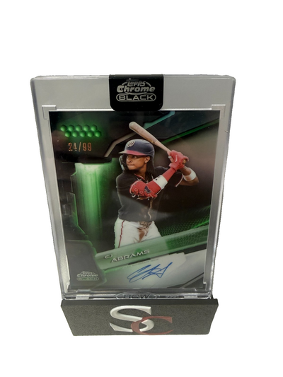 CJ Abrams 2026 Topps Chrome Black Green Refractor Auto /99 #CBA-CA Nationals