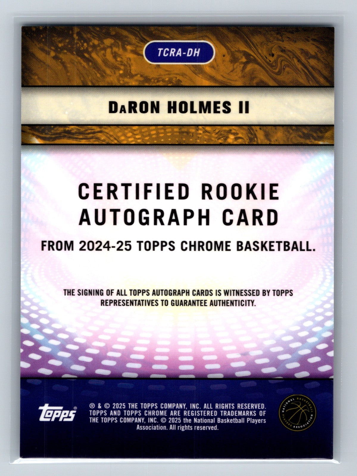 Daron Holmes II 2024-25 Topps Chrome Certified Rookie Auto RC #TCRA-DH Nuggets