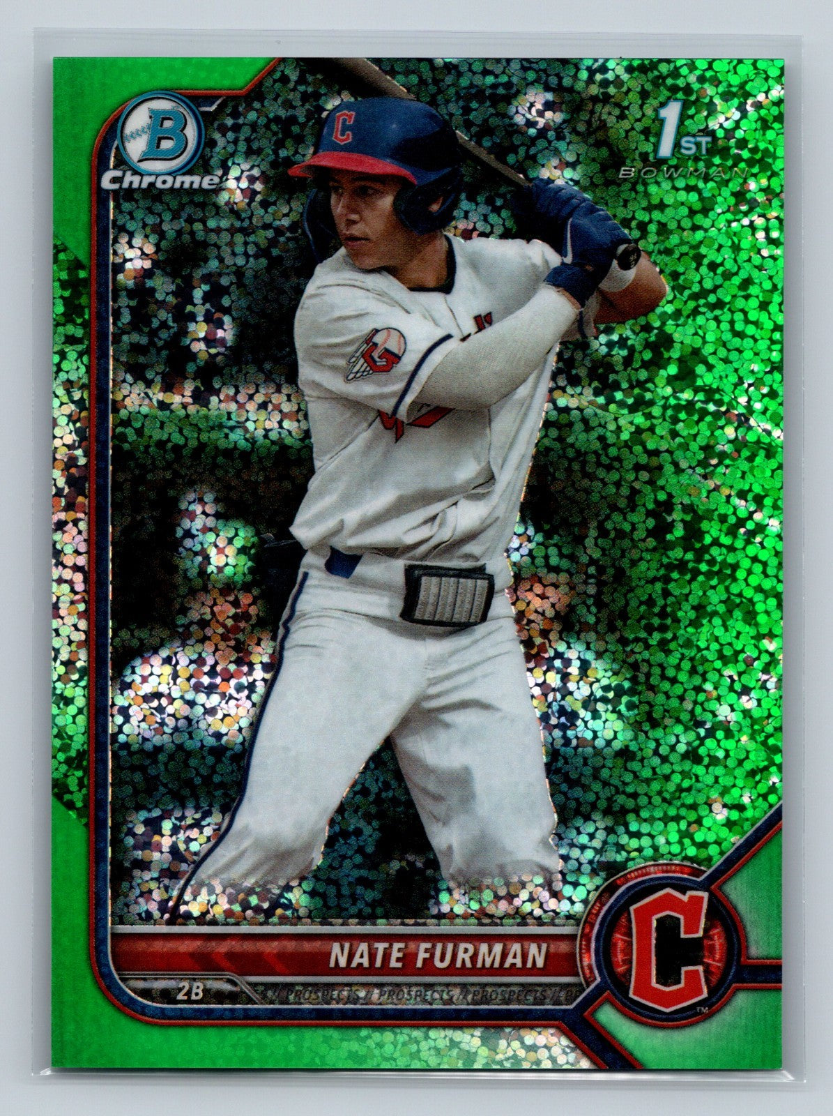 Nate Furman 2022 Bowman Draft Chrome 1st Green Sparkle Refractor /99 #BDC-182