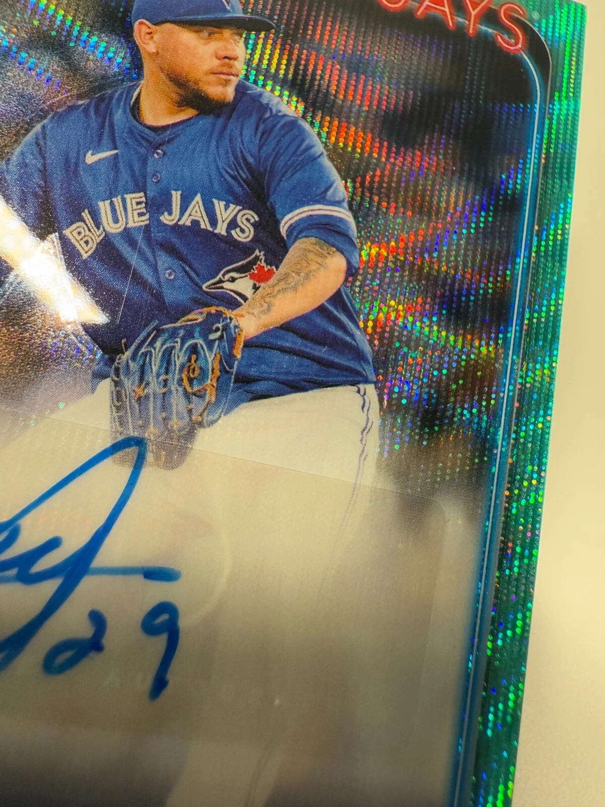 Yariel Rodriguez 2024 Topps Chrome Update Aqua Wave Auto RC /199 #AC-YR Blue Jay