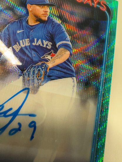 Yariel Rodriguez 2024 Topps Chrome Update Aqua Wave Auto RC /199 #AC-YR Blue Jay