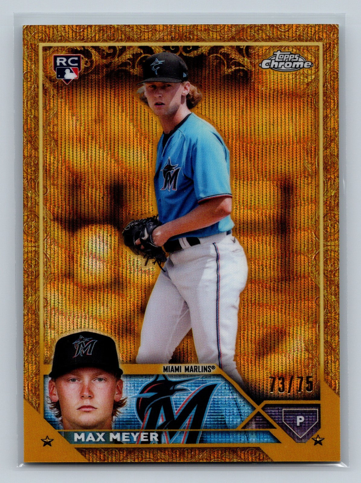 Max Meyer 2023 Topps Gilded Collection Gold Wave Etch Refractor RC /75 #134