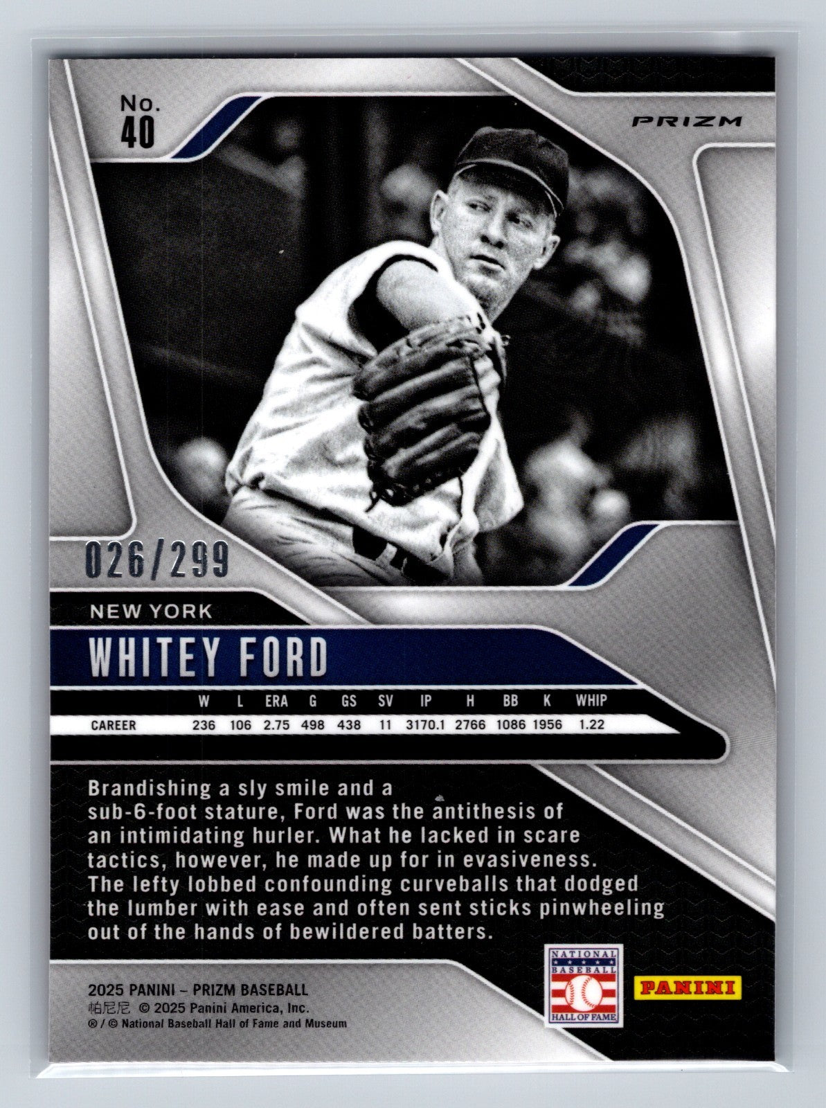 Whitey Ford 2025 Panini Prizm Red Prizm /299 #40 Mets