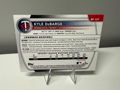 Kyle DeBarge 2025 Bowman 1st Paper Neon Green /399 #BP-139 Twins