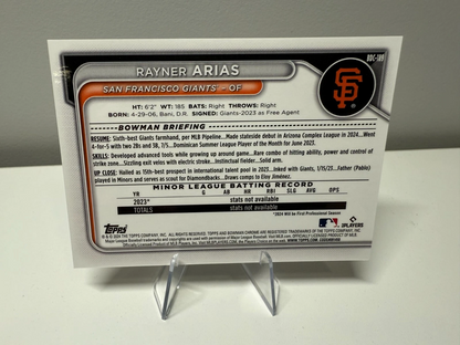Rayner Arias 2024 Bowman Draft Chrome Red Lava Refractor /5 #BDC-189 Giants