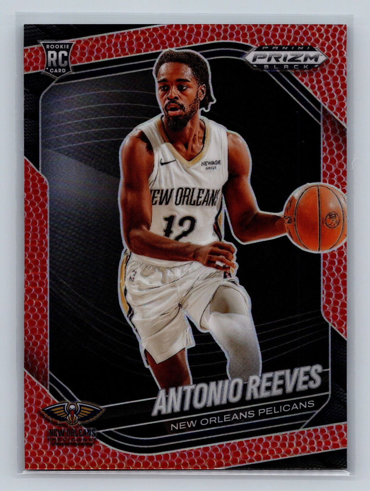 Antonio Reeves 2024-25 Panini Prizm Black Basketball Prizm RC /225 #214 Pelicans