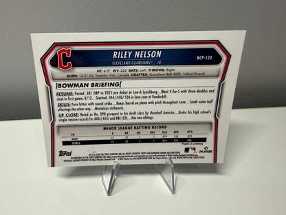 Riley Nelson 2026 Bowman Chrome 1st Sapphire Black /10 #BCP-124 Guardians