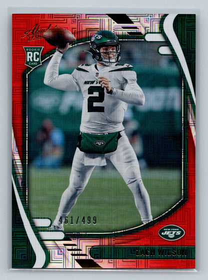 Zach Wilson 2021 Panini Absolute Red Squares RC /499 #102 Jets