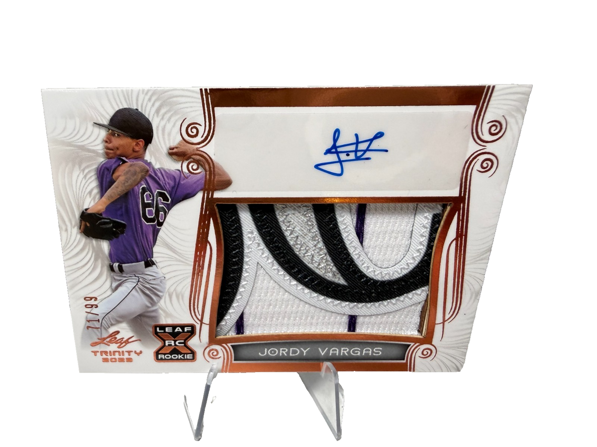 Jordy Vargas 2023 Leaf Trinity Bronze Auto RC /99 #PA-JV2 Rockies