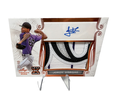 Jordy Vargas 2023 Leaf Trinity Bronze Auto RC /99 #PA-JV2 Rockies