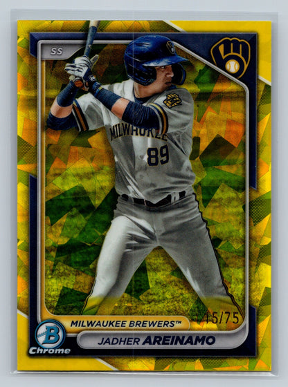 Jadher Areinamo 2024 Bowman Chrome Prospect Sapphire Yellow Refractor /75 #BCP-2