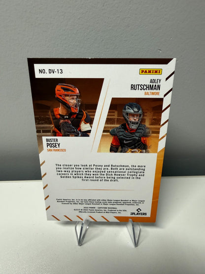 Buster Posey & Adley Rutschman 2022 Panini Capstone Deja Vu RC #DV-13