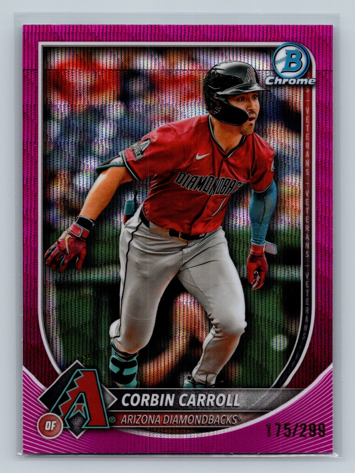 Corbin Carroll 2025 Bowman Chrome Fuchsia Wave Refractor /299 #85 Diamondbacks