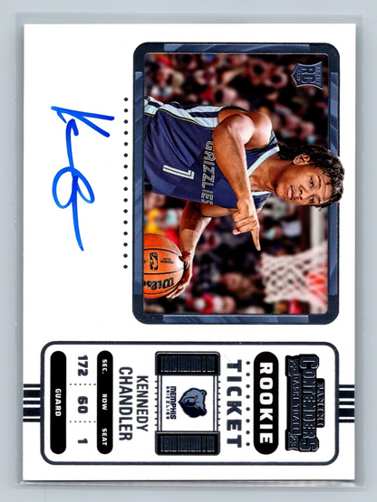Kennedy Chandler 2022-23 Panini Contenders Rookie Ticket Auto RC #127 Grizzlies
