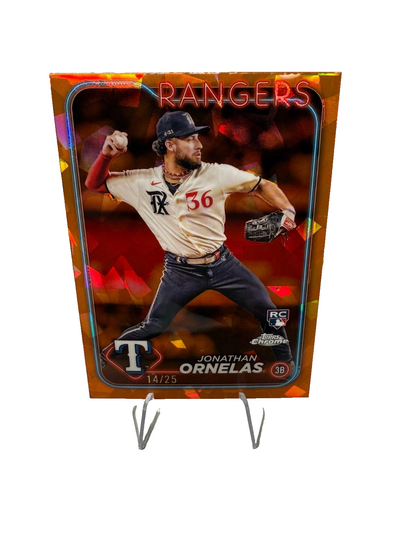 Jonathan Ornelas 2024 Topps Chrome Sapphire Orange RC /25 #575 Rangers