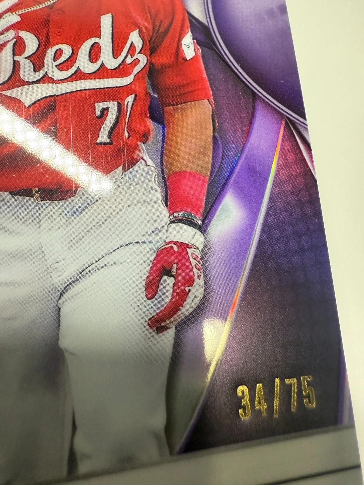 Rece Hinds 2025 Topps Chrome Black Purple Refractor RC /75 #149 Reds