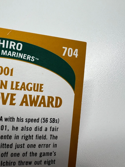 Ichiro 2002 Topps Gold Glove Award Card #704 Mariners