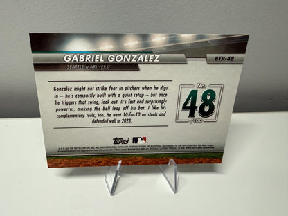 Gabriel Gonzalez 2024 Bowman Scouts Top 100 Aqua Refractor /125 #BTP-48 Mariners