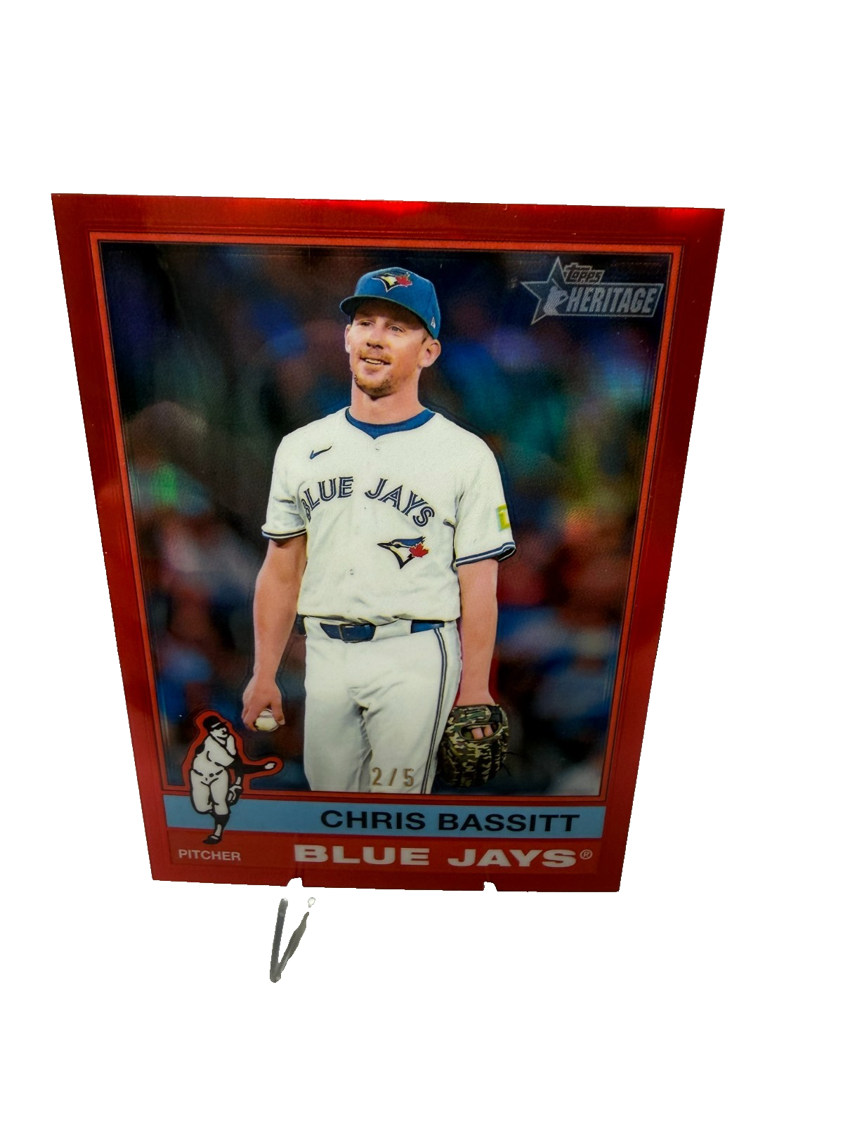 Chris Bassitt 2025 Topps Heritage High Number Chrome Red  Refractor /5 #476