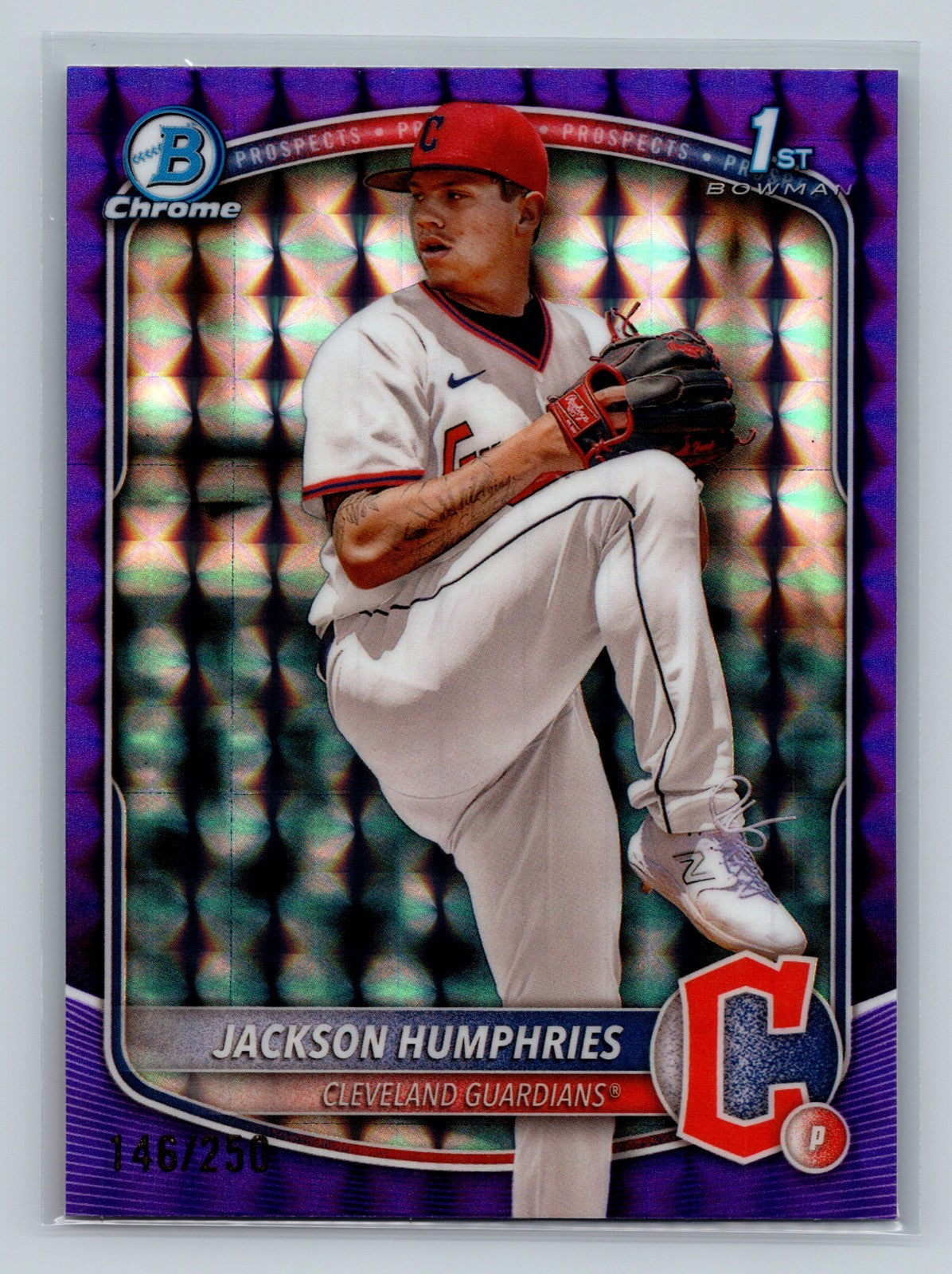 Jackson Humphries 2025 Bowman Chrome 1st Purple Geometric Refractor /250 #BCP-11