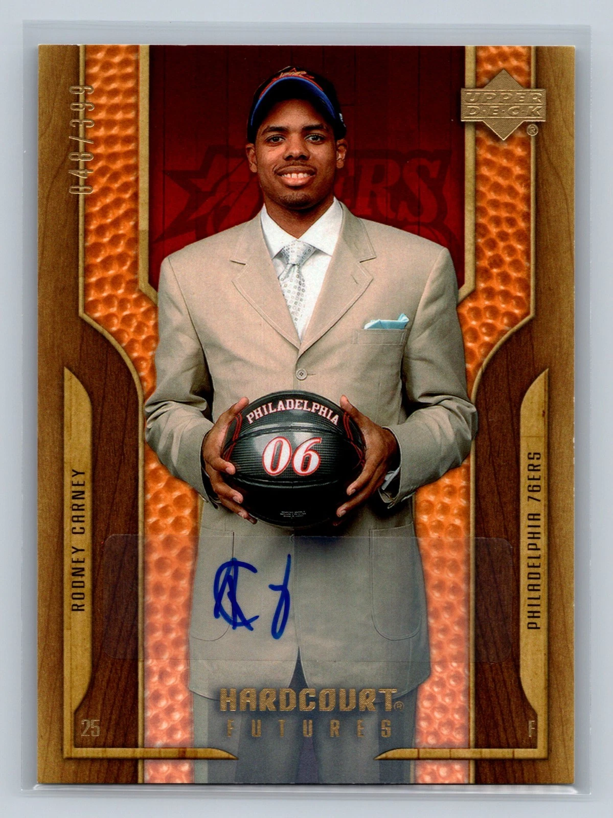 Rodney Carney 2006-07 Upper Deck Hardcourt Futures Auto /399 #142 76ERS