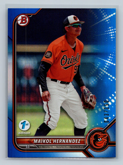 Maikol Hernandez 2022 Bowman Draft 1st Edition Paper Blue /150 #BD-106 Orioles