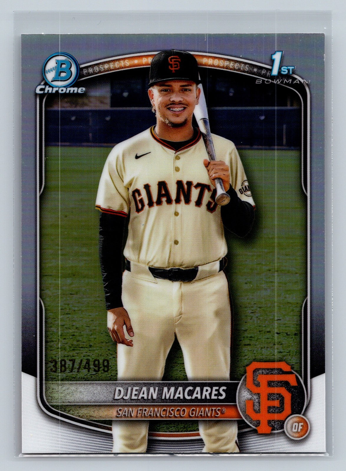 Djean Macares 2025 Bowman Chrome 1st Refractor /499 #BCP-237 Giants