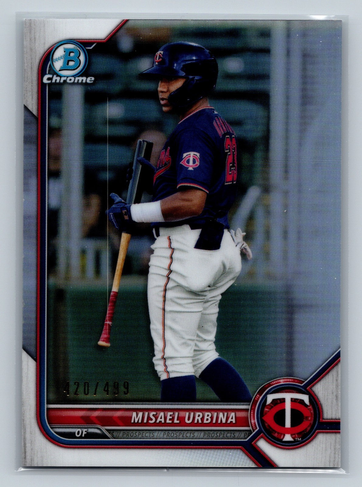 Misael Urbina 2022 Bowman Chrome Prospect Refractor /499 #BCP-86 Twins